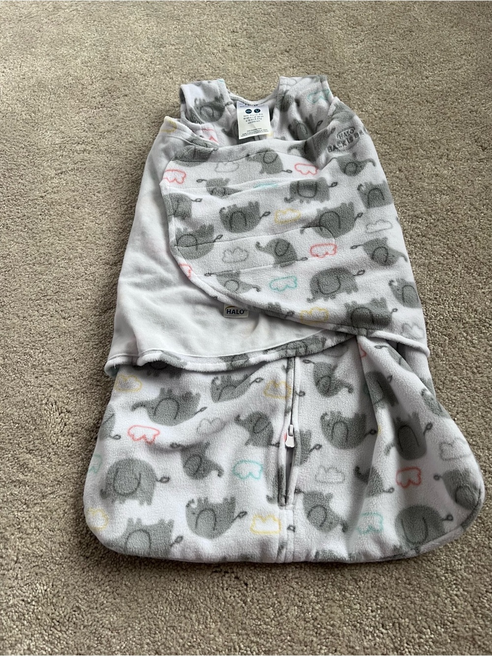 HALO Sleep Sack Swaddle - Gray Elephant Print